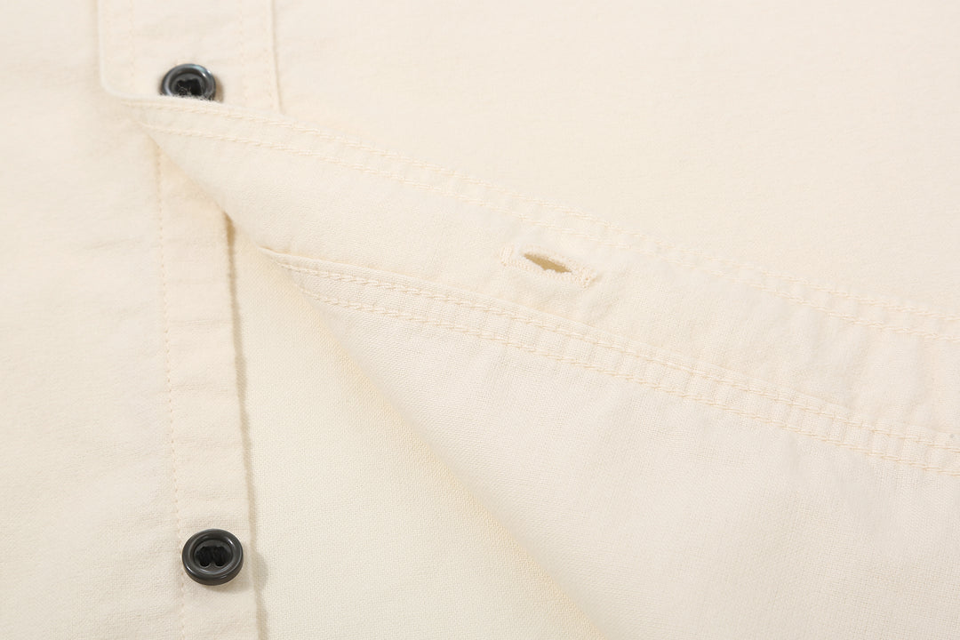 DALEE’S & CO. BF.49 Lightweight Flannel Shirt in Natural – Inner Front Placket Stitching