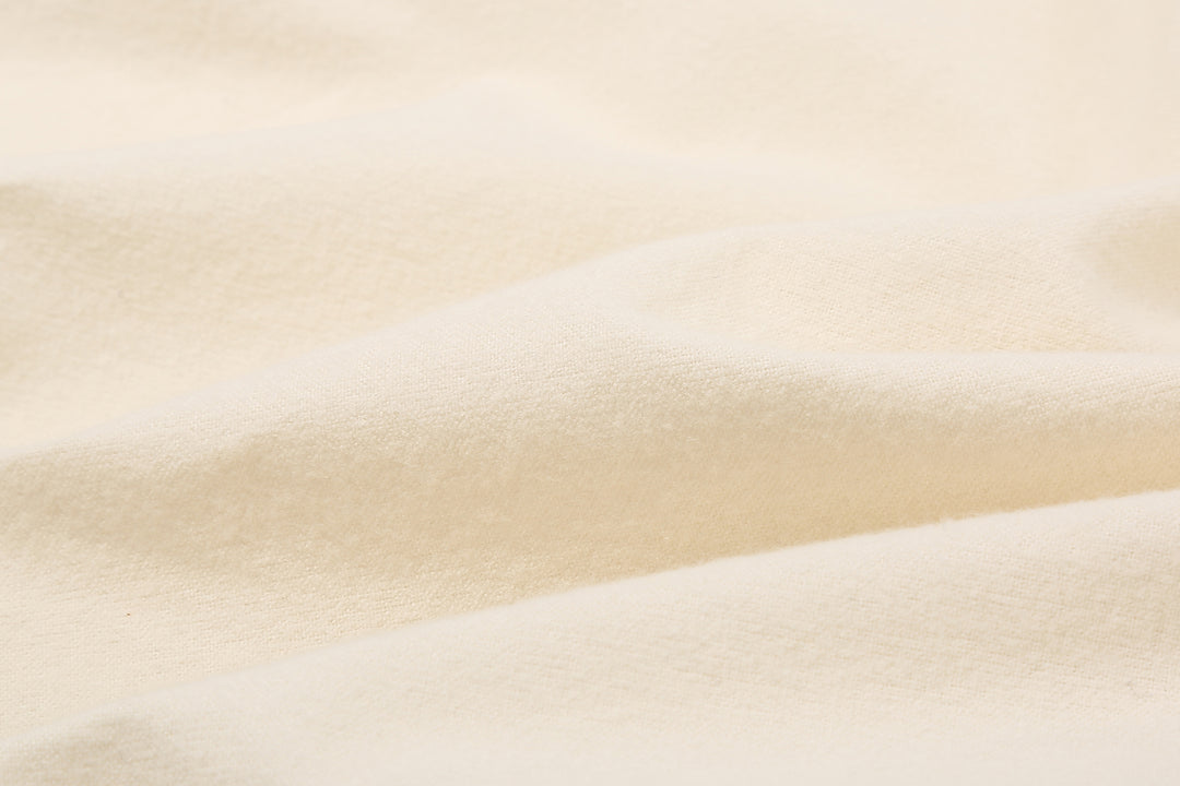 DALEE’S & CO. BF.49 Lightweight Flannel Shirt in Natural – Cotton Flannel Fabric Close-Up
