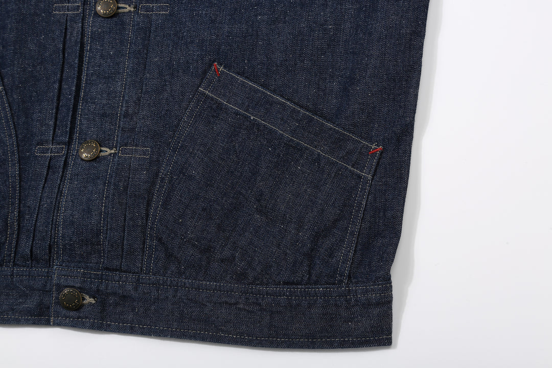 DALEE’S & CO. 61B 11oz Selvedge Denim Work Jacket – Lower Pocket and Hem Detail
