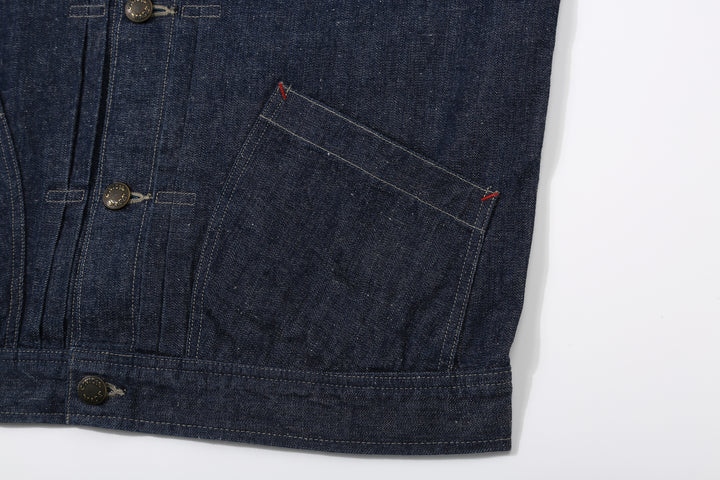 DALEE’S & CO. 61B 11oz Selvedge Denim Work Jacket – Lower Pocket and Hem Detail
