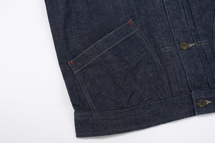 DALEE’S & CO. 61B 11oz Selvedge Denim Work Jacket – Angled Lower Pocket Detail