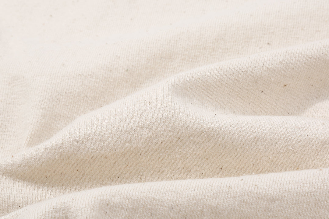 Samurai Jeans SJST-SC01 Samurai Cotton Crew Neck T-Shirt Made in Japan natural fabric close up