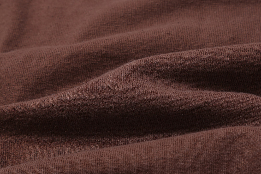 Samurai Jeans SJST-SC01 Samurai Cotton Crew Neck T-Shirt Made in Japan dark kuri fabric close up