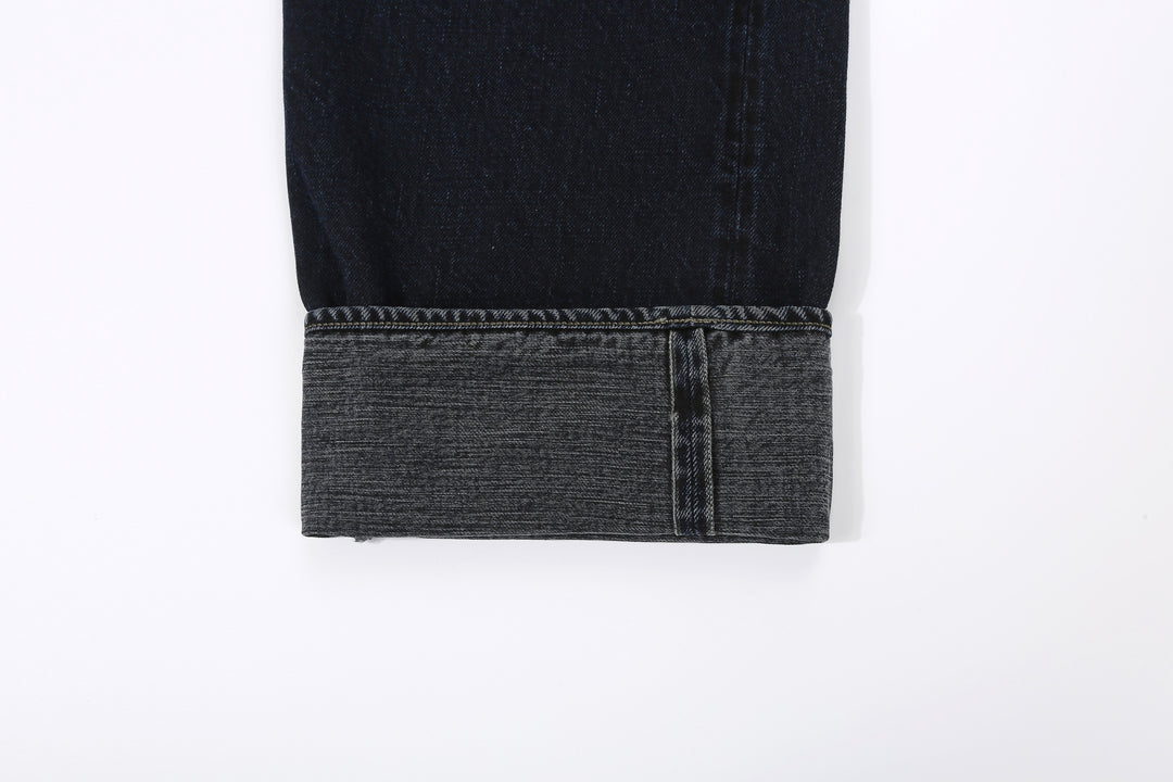 Omoto Denim 0815BCH 13.5oz Selvedge Sumi Overdyed Denim - Wide Straight Fit Made in Japan - Selvedge ID
