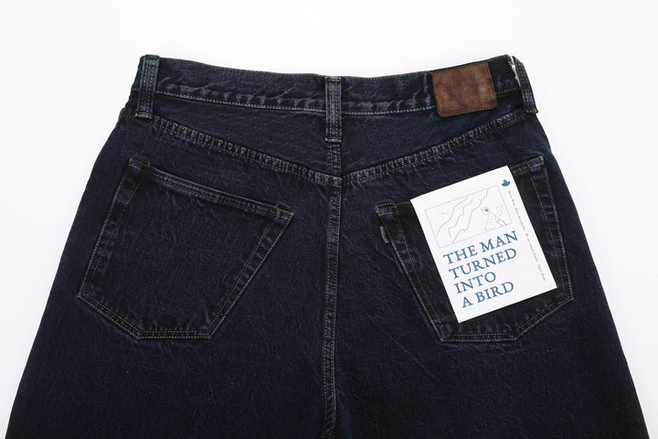 Omoto Denim 0815BCH 13.5oz Selvedge Sumi Overdyed Denim - Wide Straight Fit Made in Japan - Back Pockets