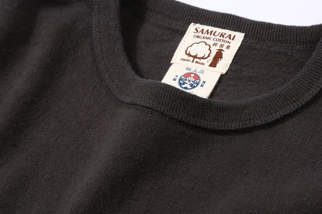 Samurai Jeans SJST-SC01 Samurai Cotton Crew Neck T-Shirt Made in Japan kuromame neck detail