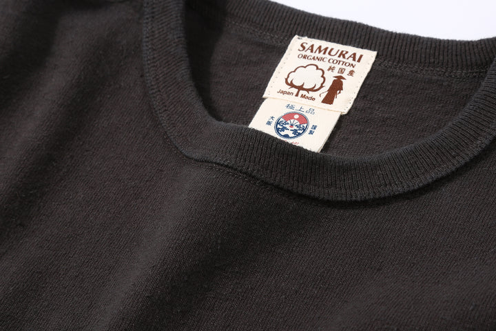 Samurai Jeans SJST-SC01 Samurai Cotton Crew Neck T-Shirt Made in Japan kuromame neck detail