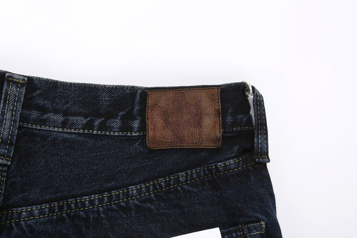 Omoto Denim 0815BCH 13.5oz Selvedge Sumi Overdyed Denim - Wide Straight Fit Made in Japan - Leather Patch