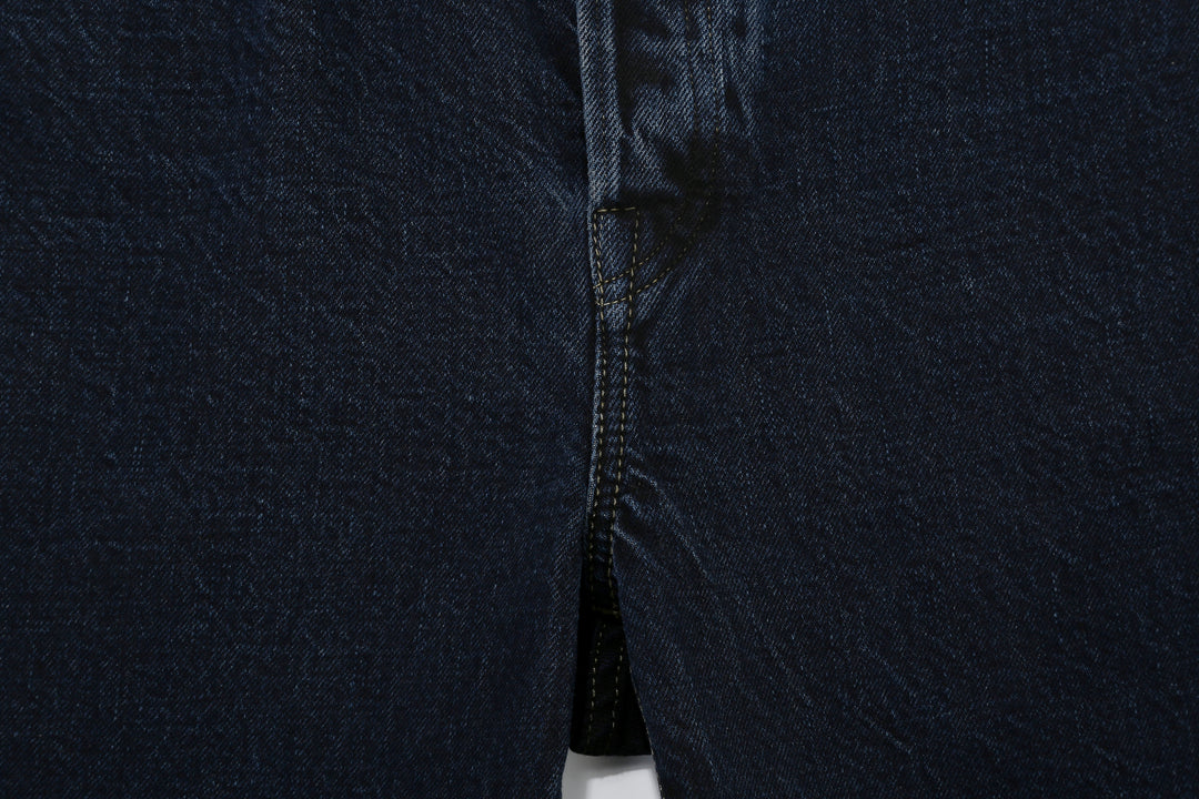 Omoto Denim 0815BCH 13.5oz Selvedge Sumi Overdyed Denim - Wide Straight Fit Made in Japan - Crotch Seam