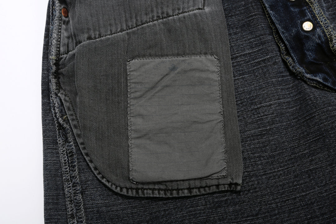 Omoto Denim 0815BCH 13.5oz Selvedge Sumi Overdyed Denim - Wide Straight Fit Made in Japan - Pocket Bag