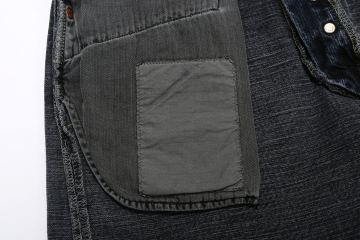 Omoto Denim 0815BCH 13.5oz Selvedge Sumi Overdyed Denim - Wide Straight Fit Made in Japan - Pocket Bag