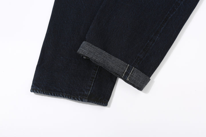 Omoto Denim 0615BCH 13.5oz Selvedge Sumi Overdyed Denim - Relaxed Tapered Fit Made in Japan - Hem
