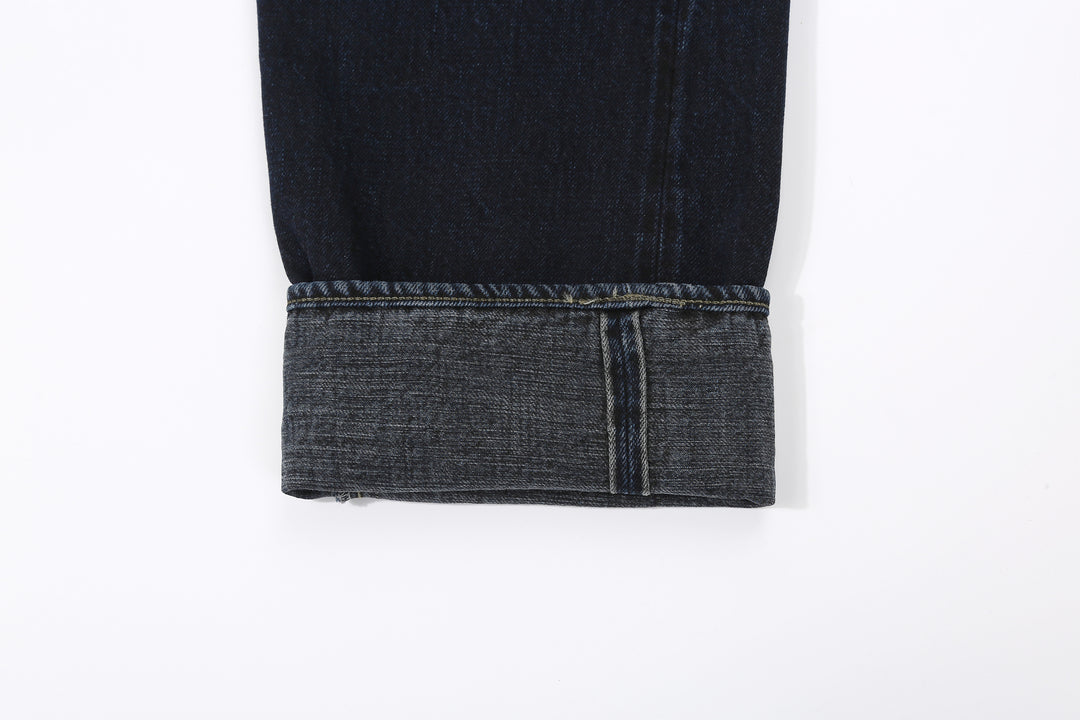 Omoto Denim 0615BCH 13.5oz Selvedge Sumi Overdyed Denim - Relaxed Tapered Fit Made in Japan - Selvedge ID