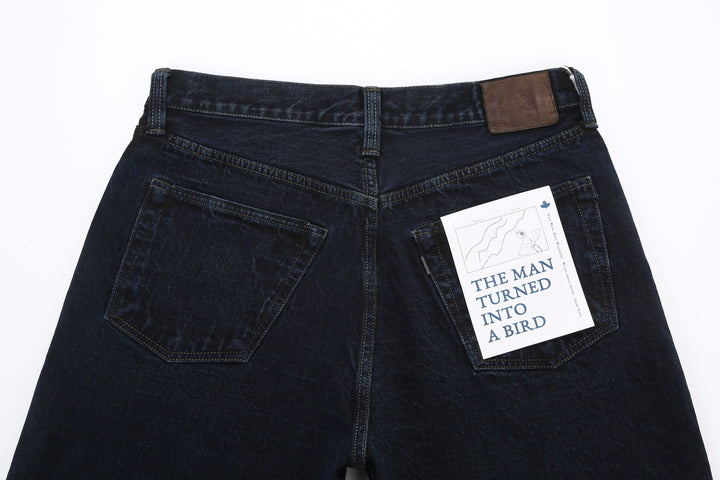 Omoto Denim 0615BCH 13.5oz Selvedge Sumi Overdyed Denim - Relaxed Tapered Fit Made in Japan - Back Pockets 