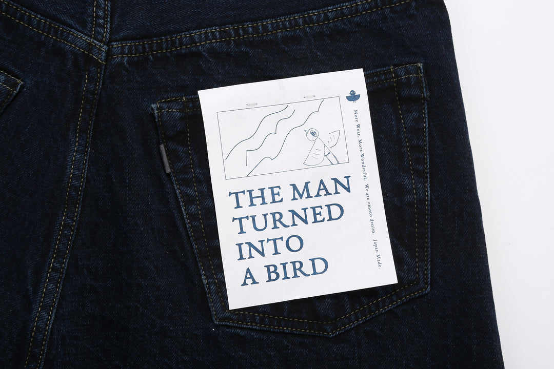Omoto Denim 0615BCH 13.5oz Selvedge Sumi Overdyed Denim - Relaxed Tapered Fit Made in Japan - Paper Flasher