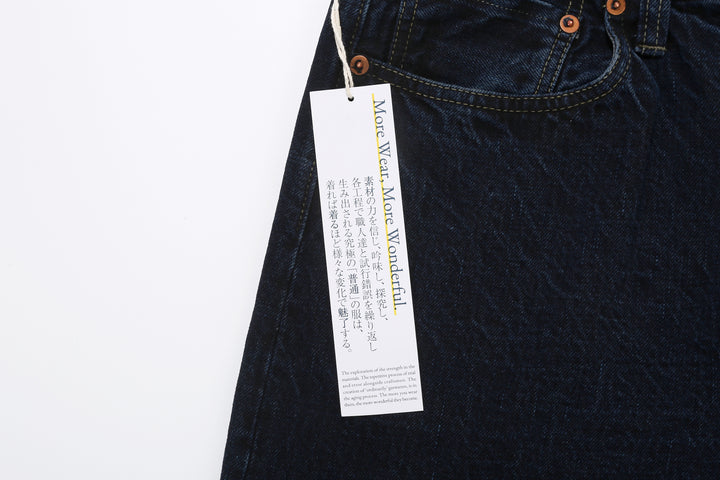 Omoto Denim 0615BCH 13.5oz Selvedge Sumi Overdyed Denim - Relaxed Tapered Fit Made in Japan - Paper Tag