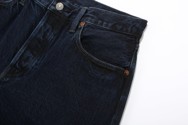 Omoto Denim 0615BCH 13.5oz Selvedge Sumi Overdyed Denim - Relaxed Tapered Fit Made in Japan - Front Pocket Left
