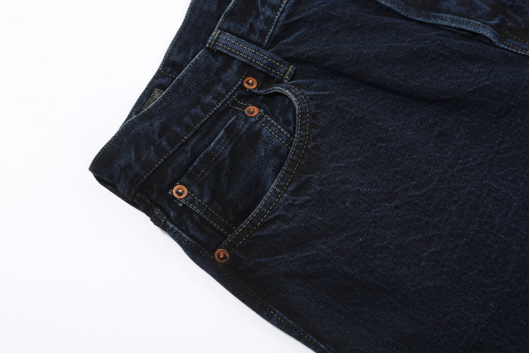 Omoto Denim 0615BCH 13.5oz Selvedge Sumi Overdyed Denim - Relaxed Tapered Fit Made in Japan - Front Pocket Right