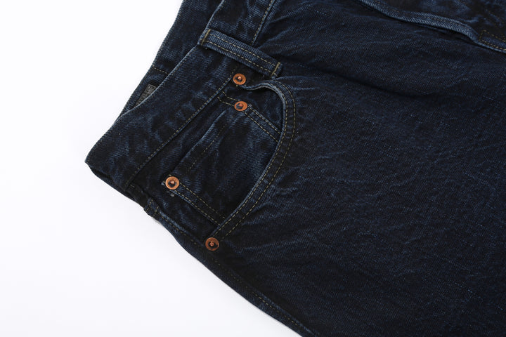 Omoto Denim 0615BCH 13.5oz Selvedge Sumi Overdyed Denim - Relaxed Tapered Fit Made in Japan - Front Pocket Right