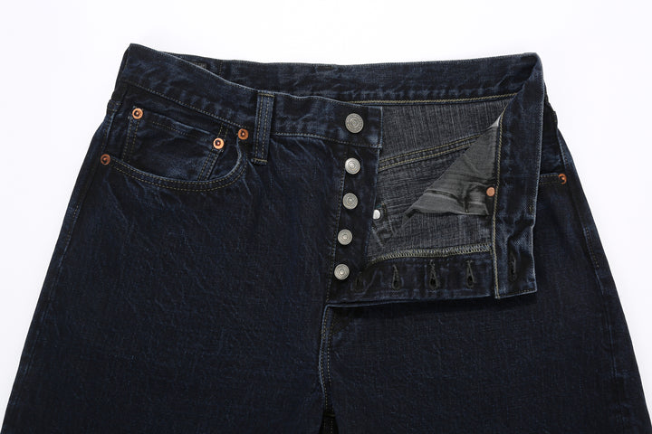 Omoto Denim 0615BCH 13.5oz Selvedge Sumi Overdyed Denim - Relaxed Tapered Fit Made in Japan - Button Fly