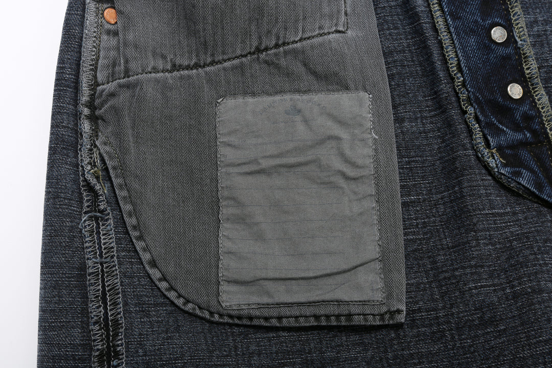 Omoto Denim 0615BCH 13.5oz Selvedge Sumi Overdyed Denim - Relaxed Tapered Fit Made in Japan - Pocket Bag