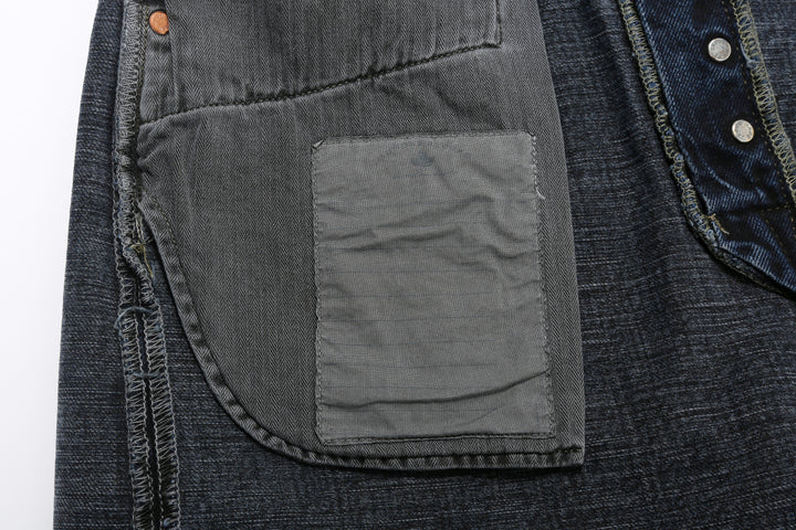 Omoto Denim 0615BCH 13.5oz Selvedge Sumi Overdyed Denim - Relaxed Tapered Fit Made in Japan - Pocket Bag