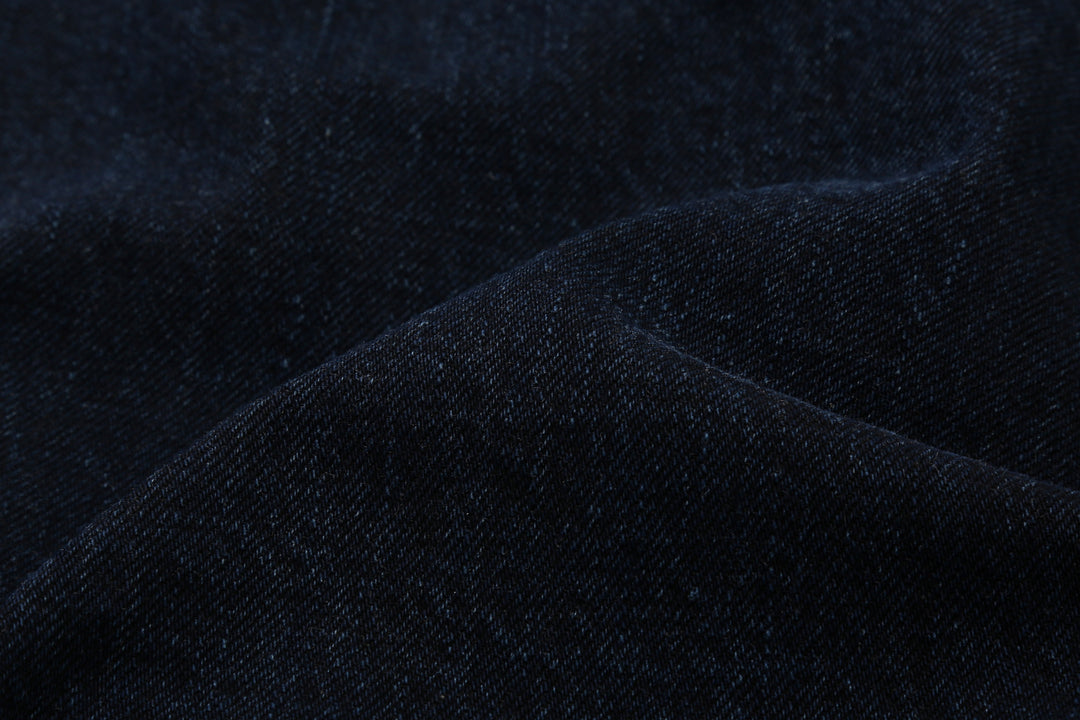 Omoto Denim 0815BCH 13.5oz Selvedge Sumi Overdyed Denim - Wide Straight Fit Made in Japan - Fabric Close Up