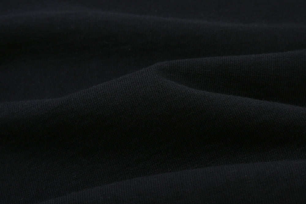 Deluxeware DXTS-00 12.5oz loopwheeled t-shirt made in Japan ultra heavyweight crew neck fabric close up black