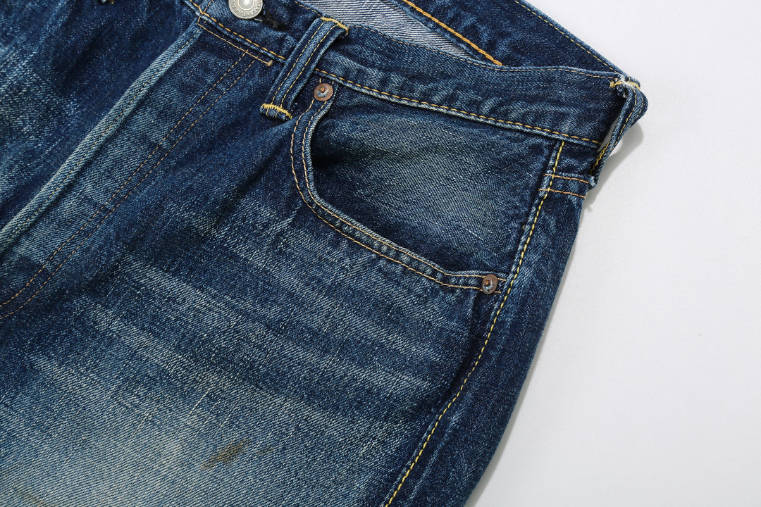 Fullcount 1456-1101 Badass Selvedge Denim Vintage Wash - Regular Straight Fit Mention Exclusive