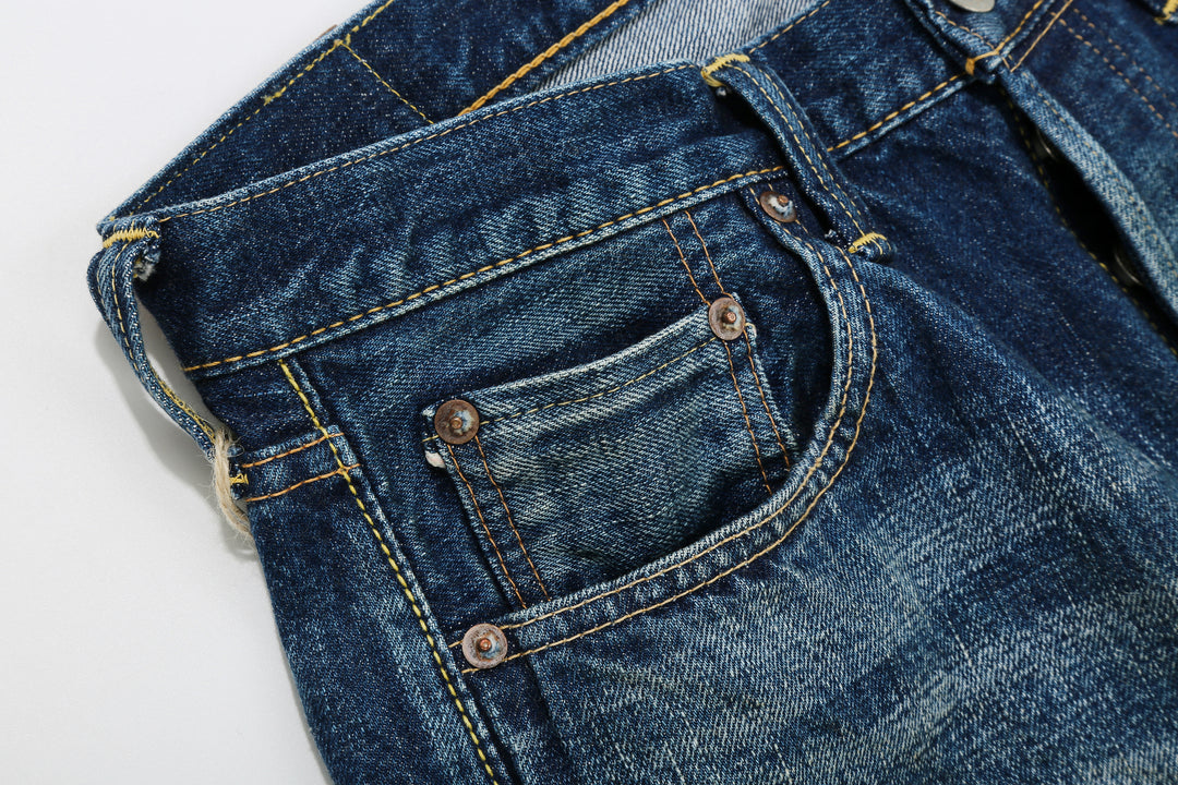 Fullcount 1456-1101 Badass Selvedge Denim Vintage Wash - Regular Straight Fit Mention Exclusive
