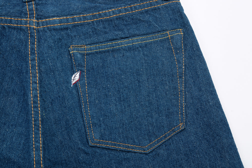 Pure Blue Japan GRE-003 greencast indigo selvedge denim regular straight jeans Made in Japan back pocket