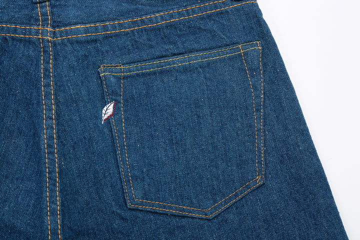 Pure Blue Japan GRE-003 greencast indigo selvedge denim regular straight jeans Made in Japan back pocket