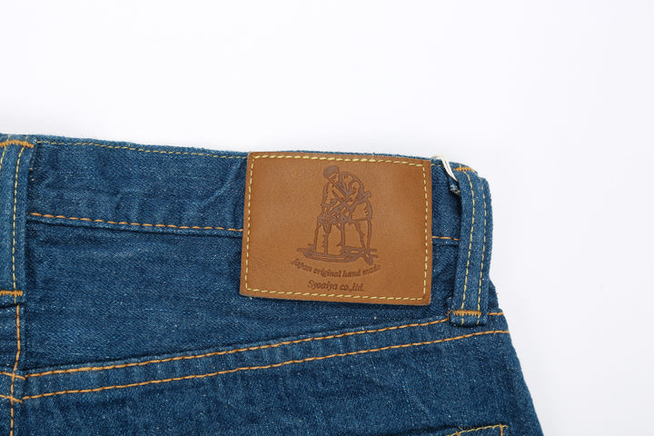 Pure Blue Japan GRE-003 greencast indigo selvedge denim regular straight jeans Made in Japan leather patch