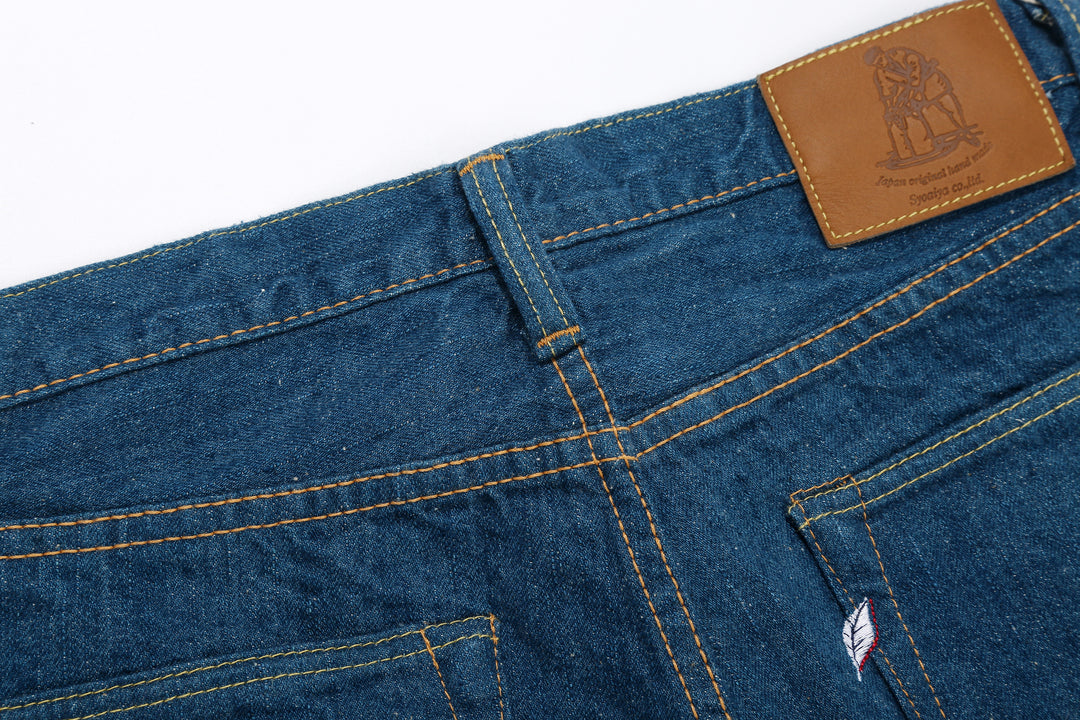 Pure Blue Japan GRE-003 greencast indigo selvedge denim regular straight jeans Made in Japan belt loop