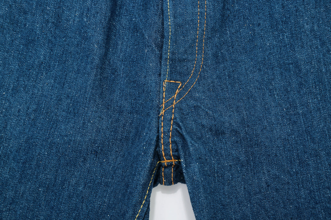 Pure Blue Japan GRE-003 greencast indigo selvedge denim regular straight jeans Made in Japan crotch seam