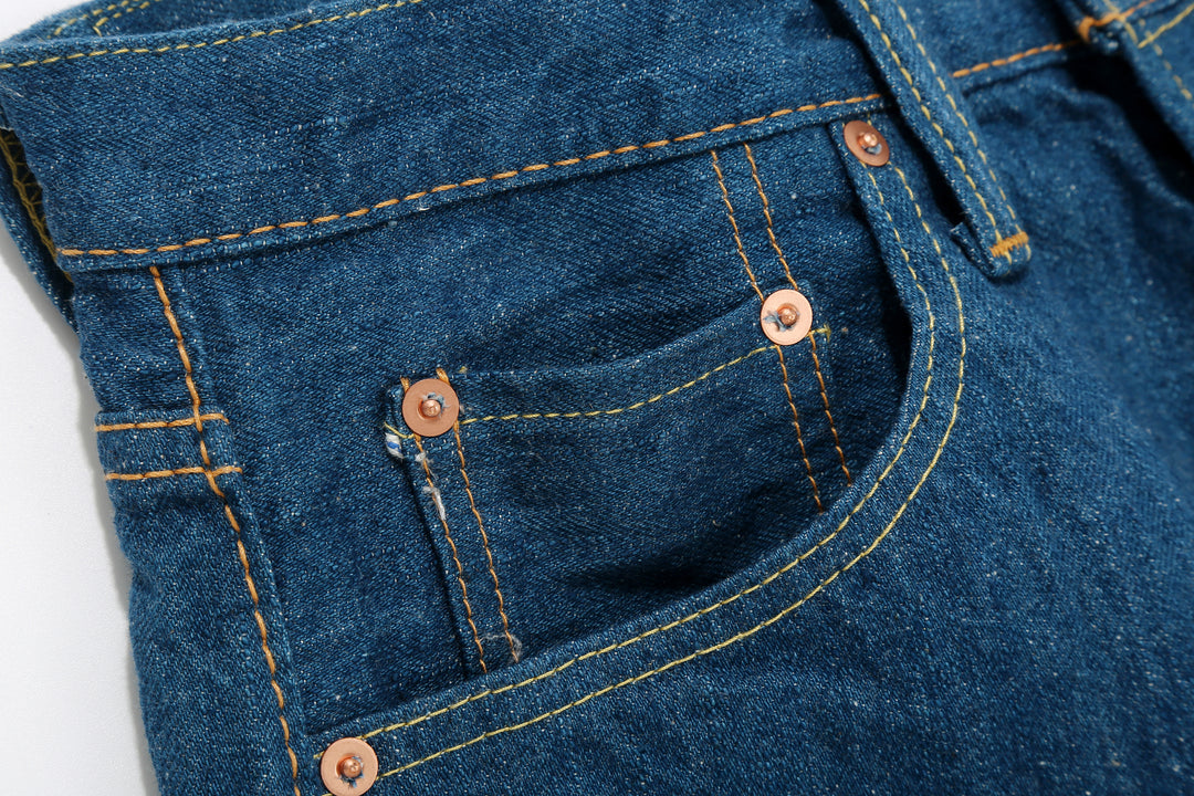 Pure Blue Japan GRE-003 greencast indigo selvedge denim regular straight jeans Made in Japan coin pocket