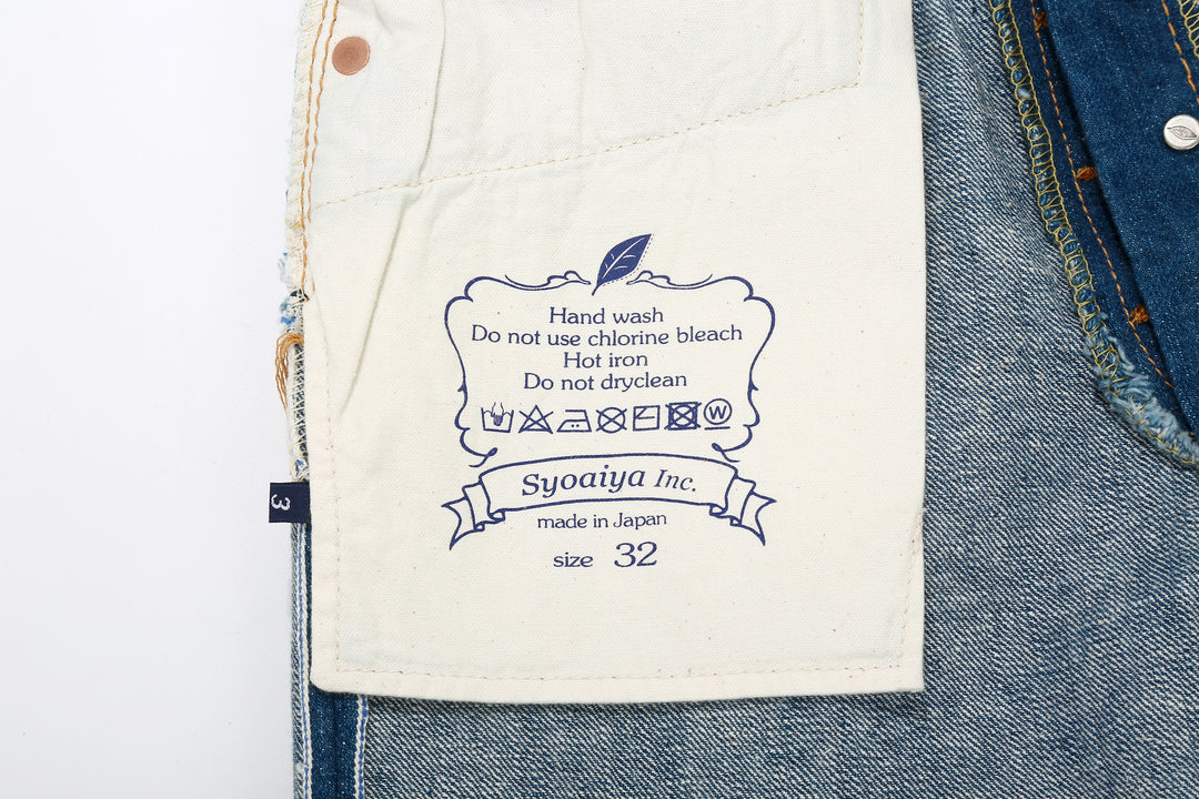 Pure Blue Japan GRE-003 greencast indigo selvedge denim regular straight jeans Made in Japan pocket bag