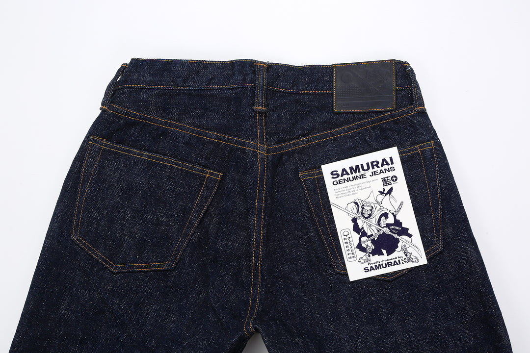 Samurai Jeans S211AX AI Plus 18oz selvedge denim relaxed tapered fit back view back pocket