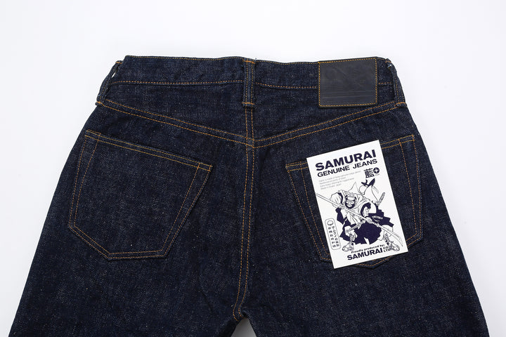 Samurai Jeans S211AX AI Plus 18oz selvedge denim relaxed tapered fit back view back pocket