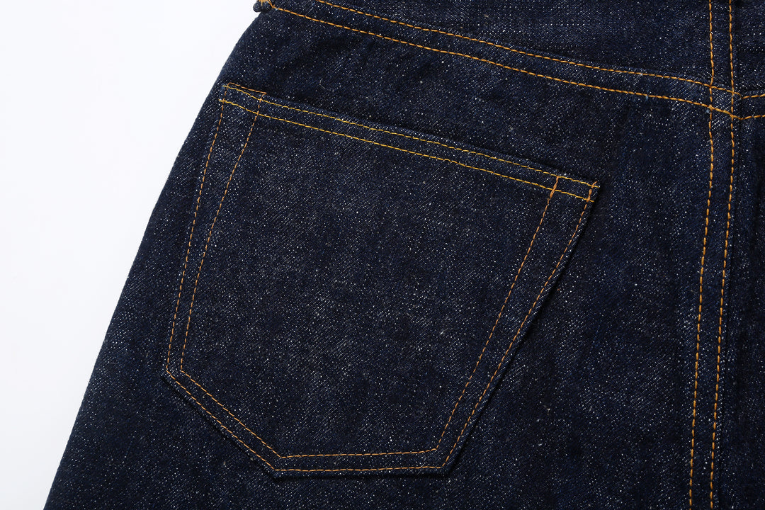 Samurai Jeans S211AX AI Plus 18oz selvedge denim relaxed tapered fit back pocket left