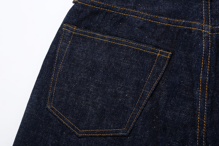 Samurai Jeans S211AX AI Plus 18oz selvedge denim relaxed tapered fit back pocket left