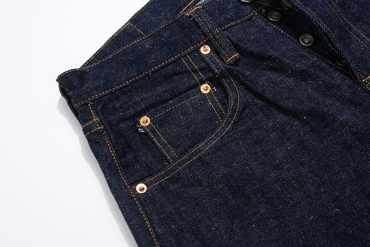 Samurai Jeans S211AX AI Plus 18oz selvedge denim relaxed tapered fit front view right pocket