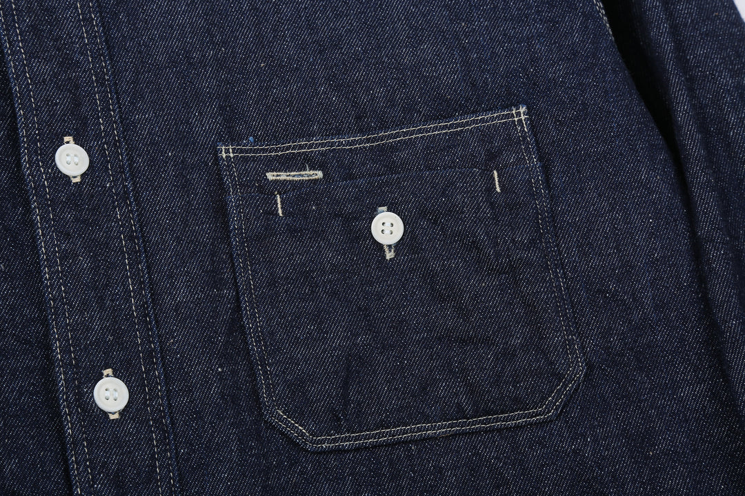 Samurai Jeans SJWS-SC02W 10oz selvedge denim work shirt chest pocket left