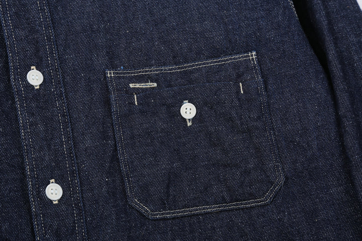 Samurai Jeans SJWS-SC02W 10oz selvedge denim work shirt chest pocket left