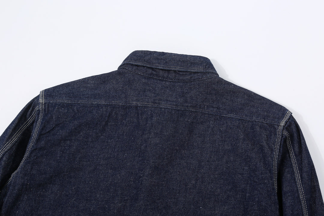 Samurai Jeans SJWS-SC02W 10oz selvedge denim work shirt back collar