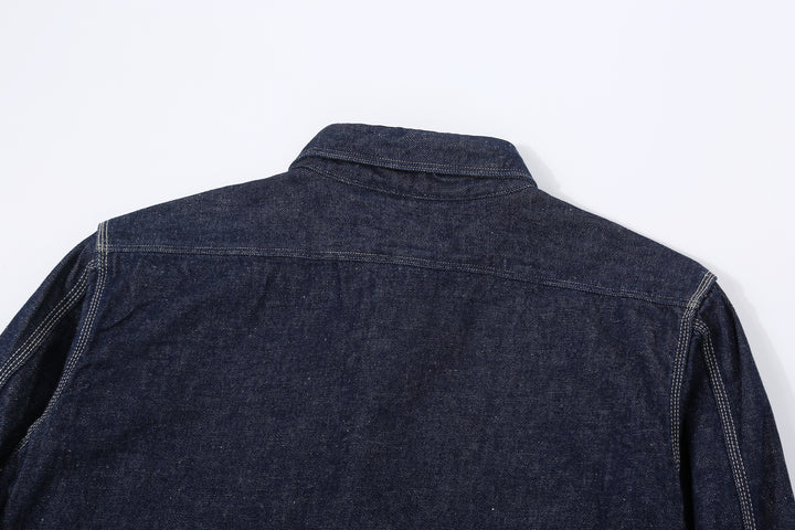 Samurai Jeans SJWS-SC02W 10oz selvedge denim work shirt back collar