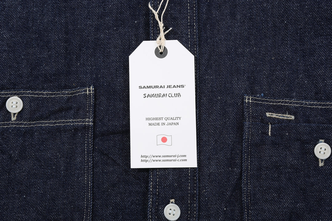 Samurai Jeans SJWS-SC02W 10oz selvedge denim work shirt tag