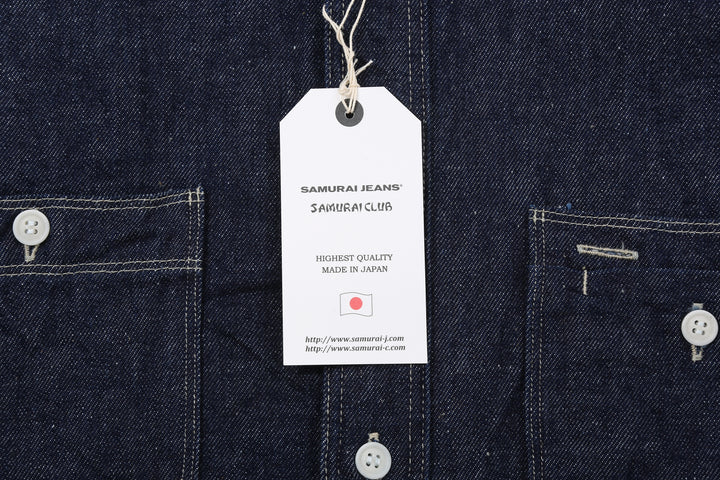 Samurai Jeans SJWS-SC02W 10oz selvedge denim work shirt tag