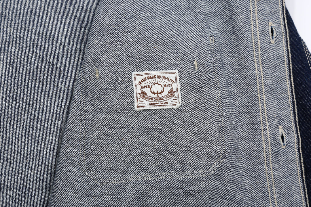 Samurai Jeans SJWS-SC02W 10oz selvedge denim work shirt label