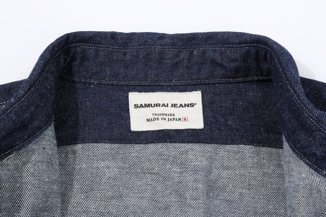 Samurai Jeans SJWS-SC02W 10oz selvedge denim work shirt brand label